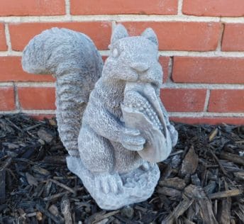 Squirrel w/Corn Cement Figure