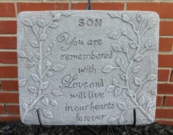 Son You Are Remembered Cement Plaque