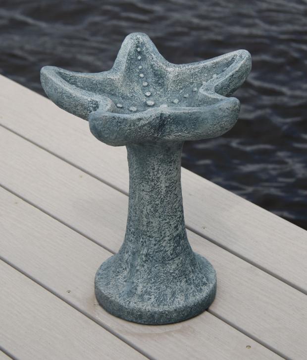 Petite One Piece Starfish Bird Bath 15"