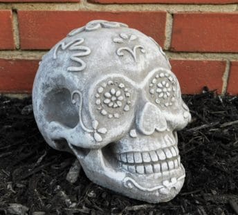 Sugar Skull Cement Figure