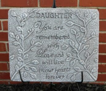 Daughter You Are Remembered Cement Plaque