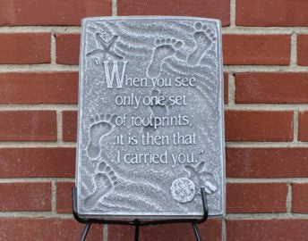 Footprints in Sand Cement Plaqu