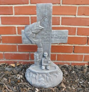 Fishing Memorial Cross Cement