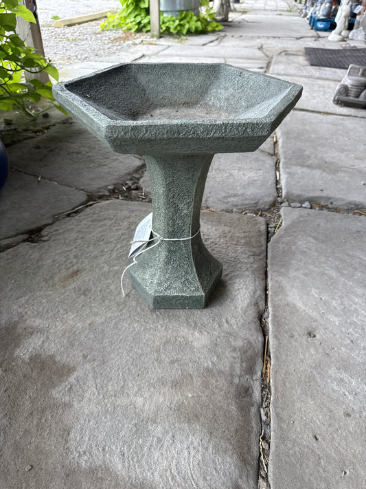 Petite One Piece Hex Birdbath