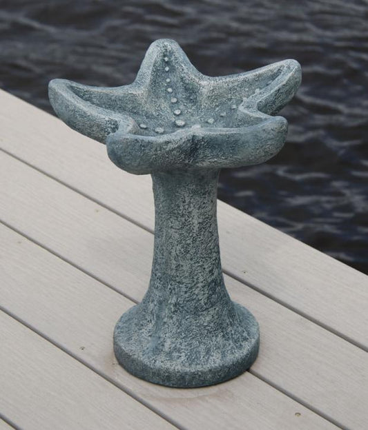 Petite One Piece Starfish Bird Bath 15"
